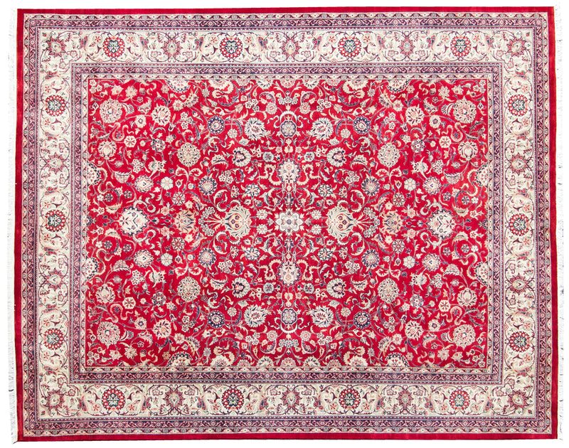 Alfombra clásica oriental Tabriz - lana y seda - 309x248cm