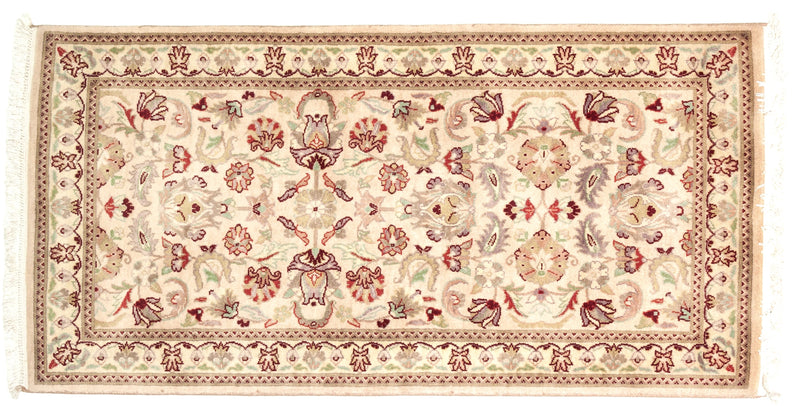 Alfombra clásica oriental Tabriz - lana y seda - 130x65cm