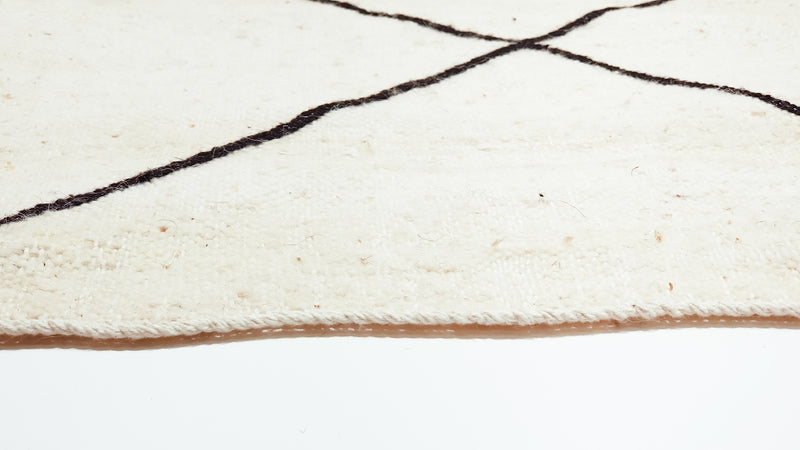 Black rhombus Berber Kilim - 147x107cm