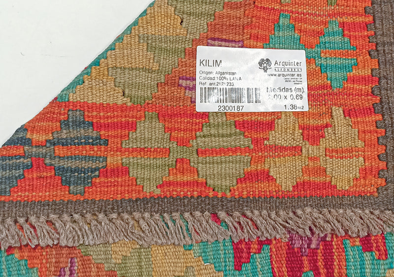 Kilim Afgano - 200x69cms