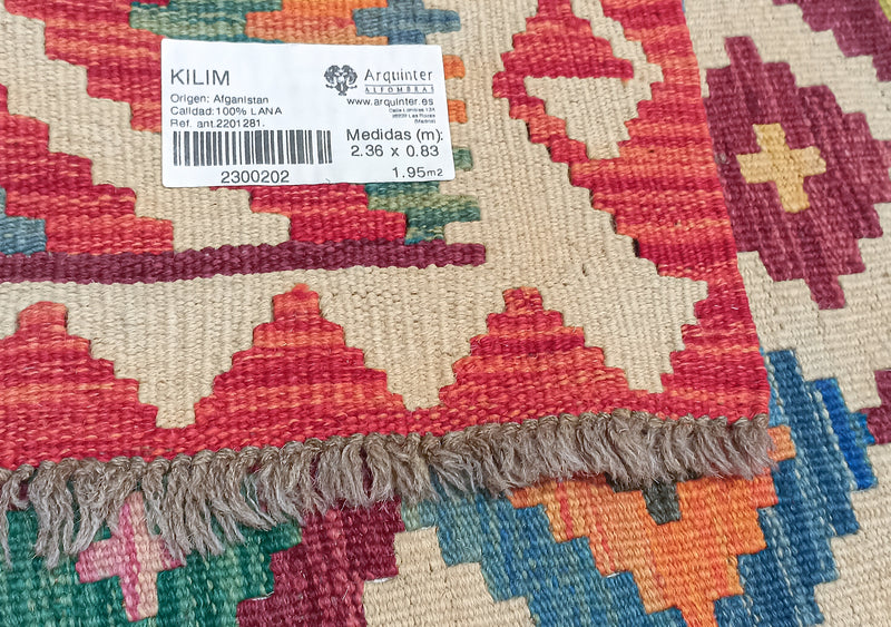 Kilim Afgano - 236x83cms
