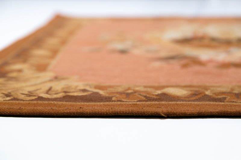 Tapiz Aubusson de lujo. Diseño floral clásico. Hecho a mano. Añade elegancia a cualquier habitación.