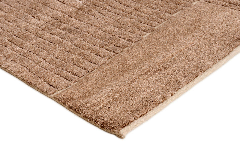 Alfombra artesanal estilo tribal - Landscape brown Fields