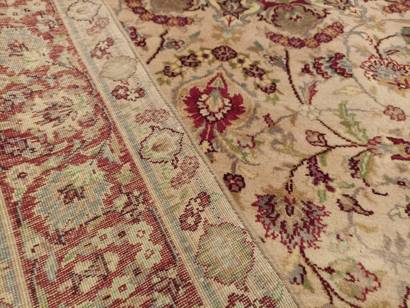 Classic oriental Tabriz rug - wool and silk - 198x139cm
