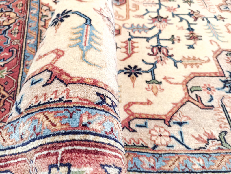 Classic oriental Tabriz rug - wool and silk - 196x147cm